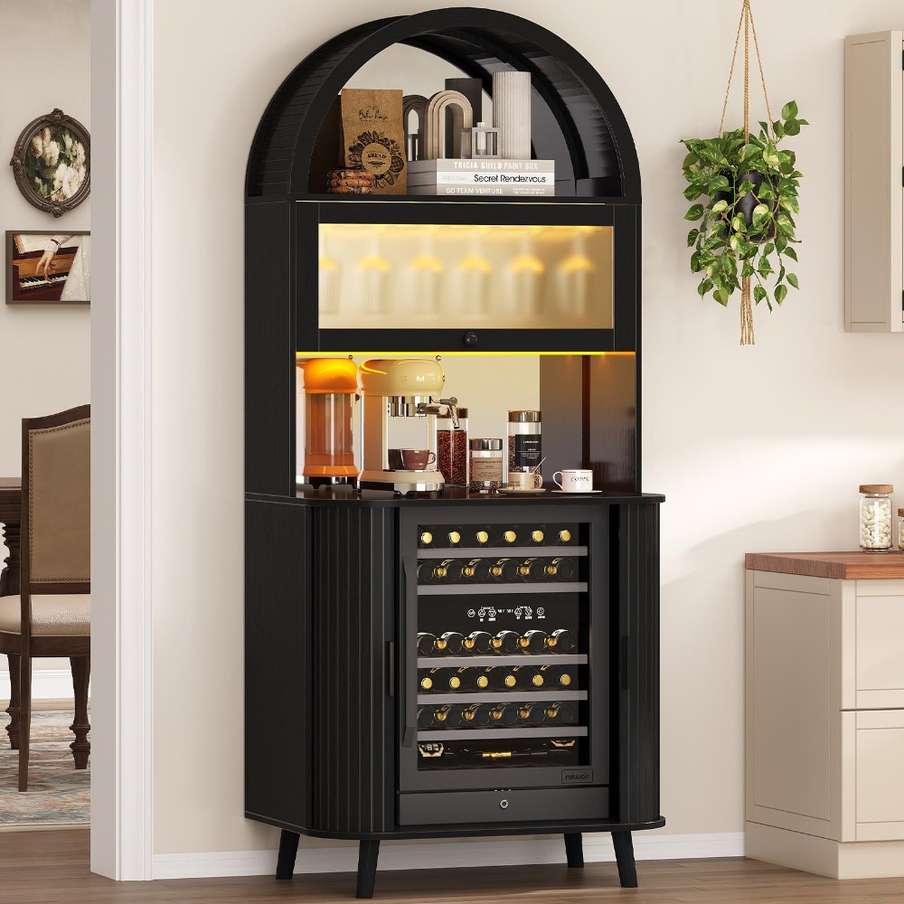 Home Bar And Fridge - خزانة ثلاجة للنبيذ، خزانة بار طويلة