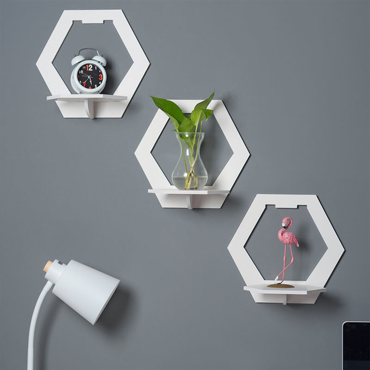 Home Bar Shelf - 3 قطعة منظم الحائط طقم رفوف