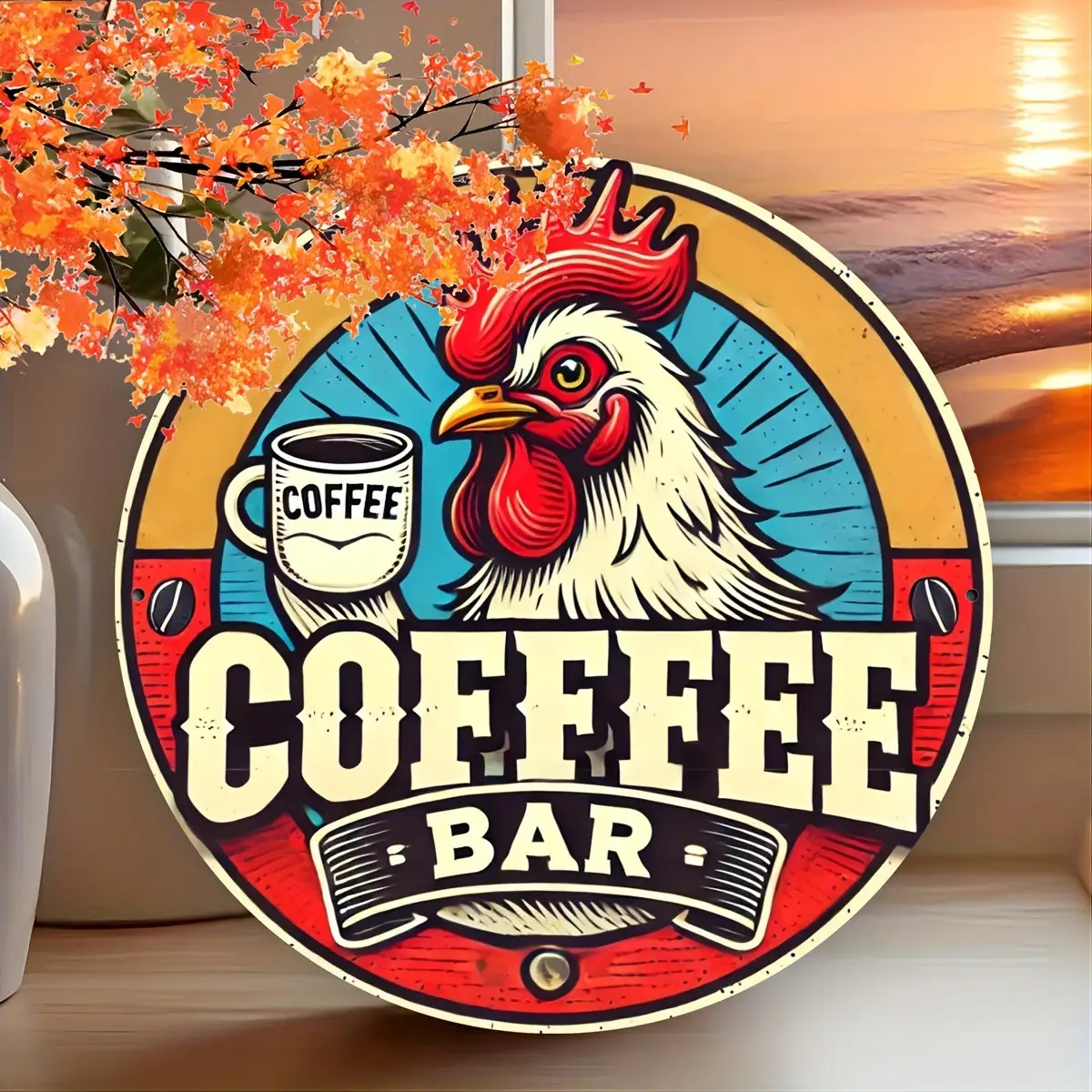 Home Bar And Coffee - لافتة ألومنيوم عتيقة ثنائية الأبعاد |