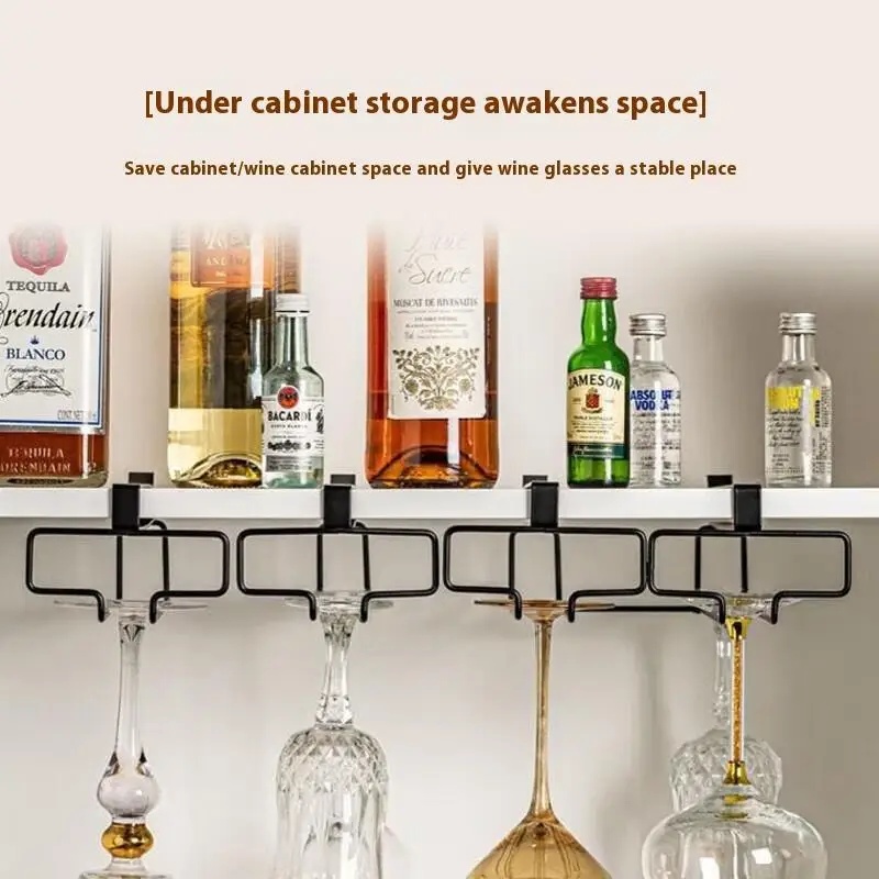 Home Bar Shelves - حامل أكواب النبيذ الأحمر المعدني بدون