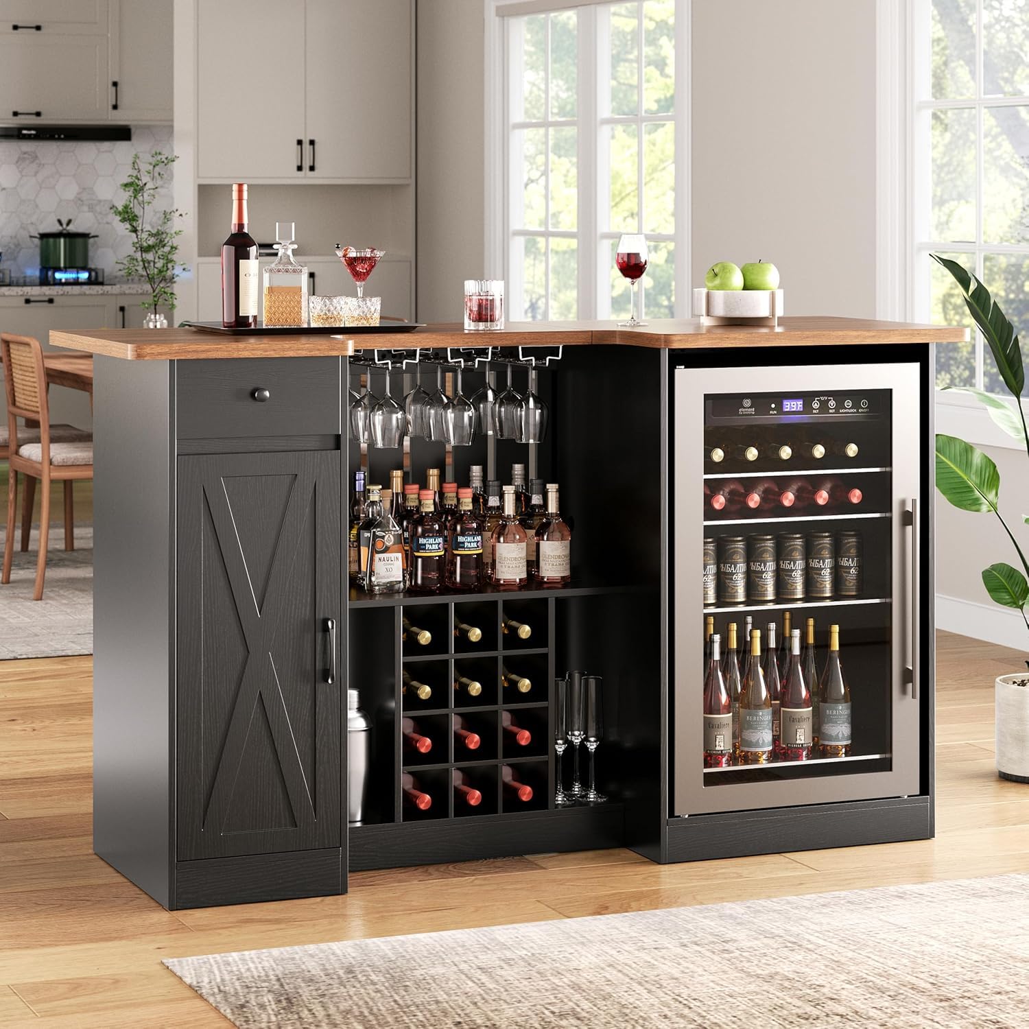 Home Bar And Fridge - خزانة بار منزلية بطول 72 بوصة