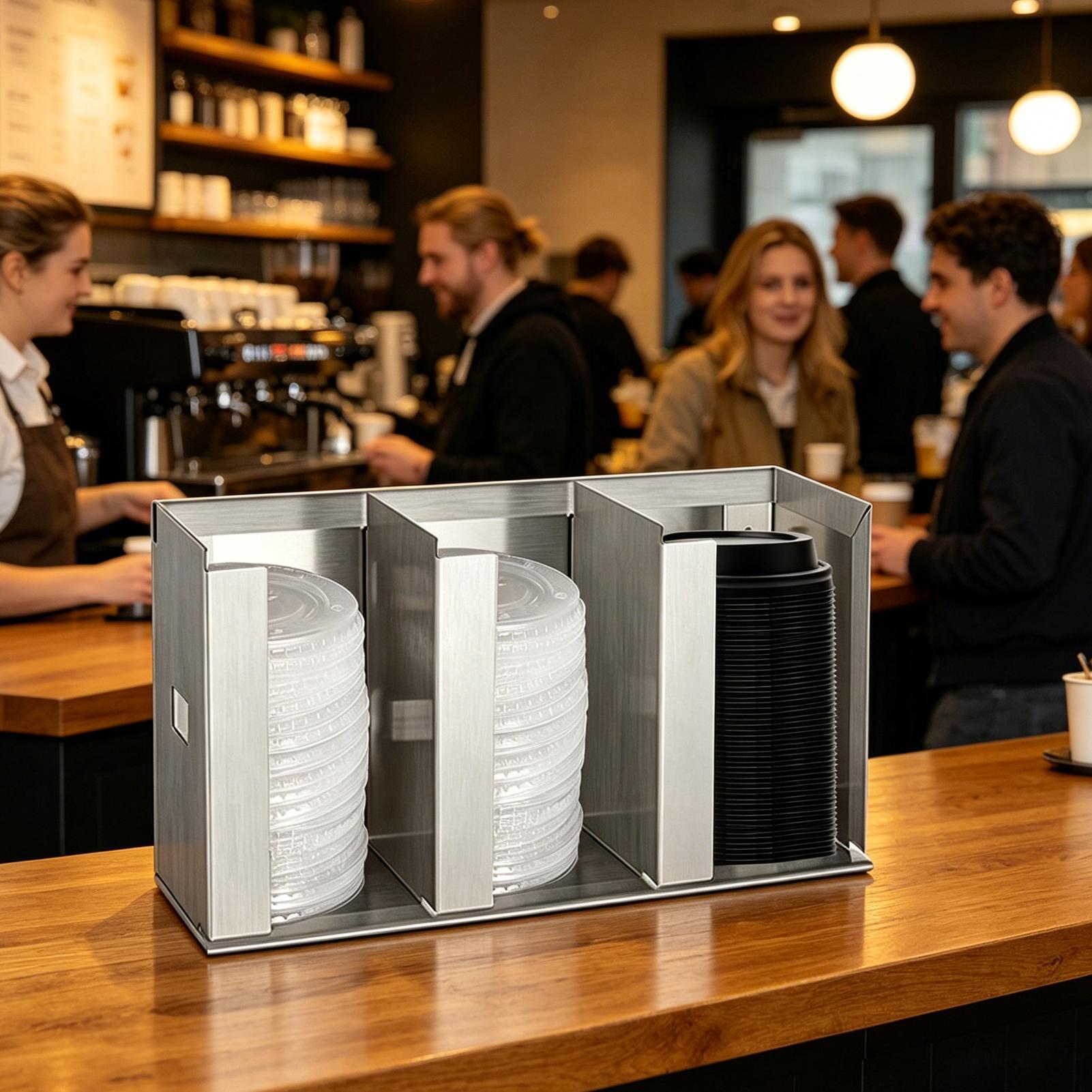 Home Bar And Coffee - حامل أكواب وأغطية من الفولاذ المقاوم