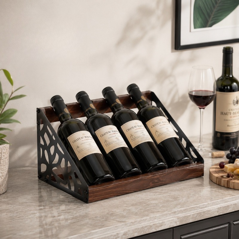 رف خشبي للنبيذ للبار المنزلي،  - مراجعة Home Bar Shelf وسعره
