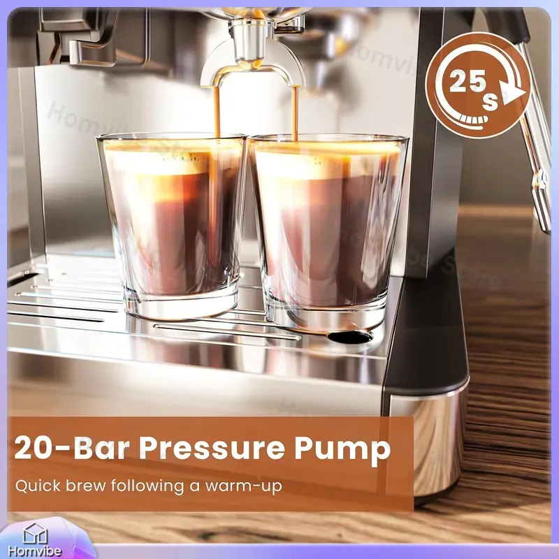 ماكينة إسبريسو بقوة 20 بار مع  - مراجعة Home Bar And Coffee وسعره