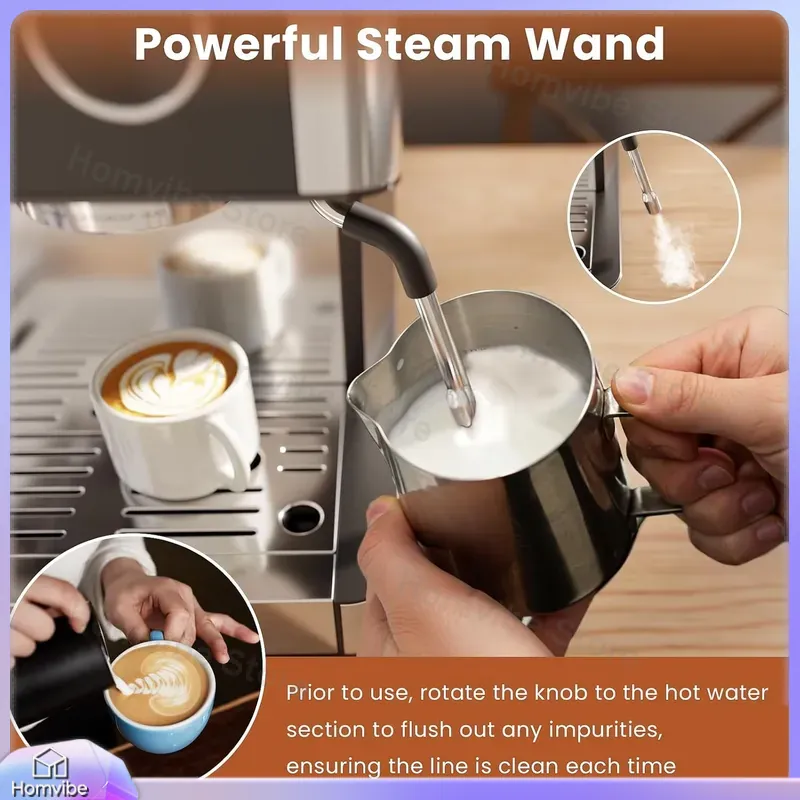 ماكينة إسبريسو بقوة 20 بار مع  - مراجعة Home Bar And Coffee وسعره