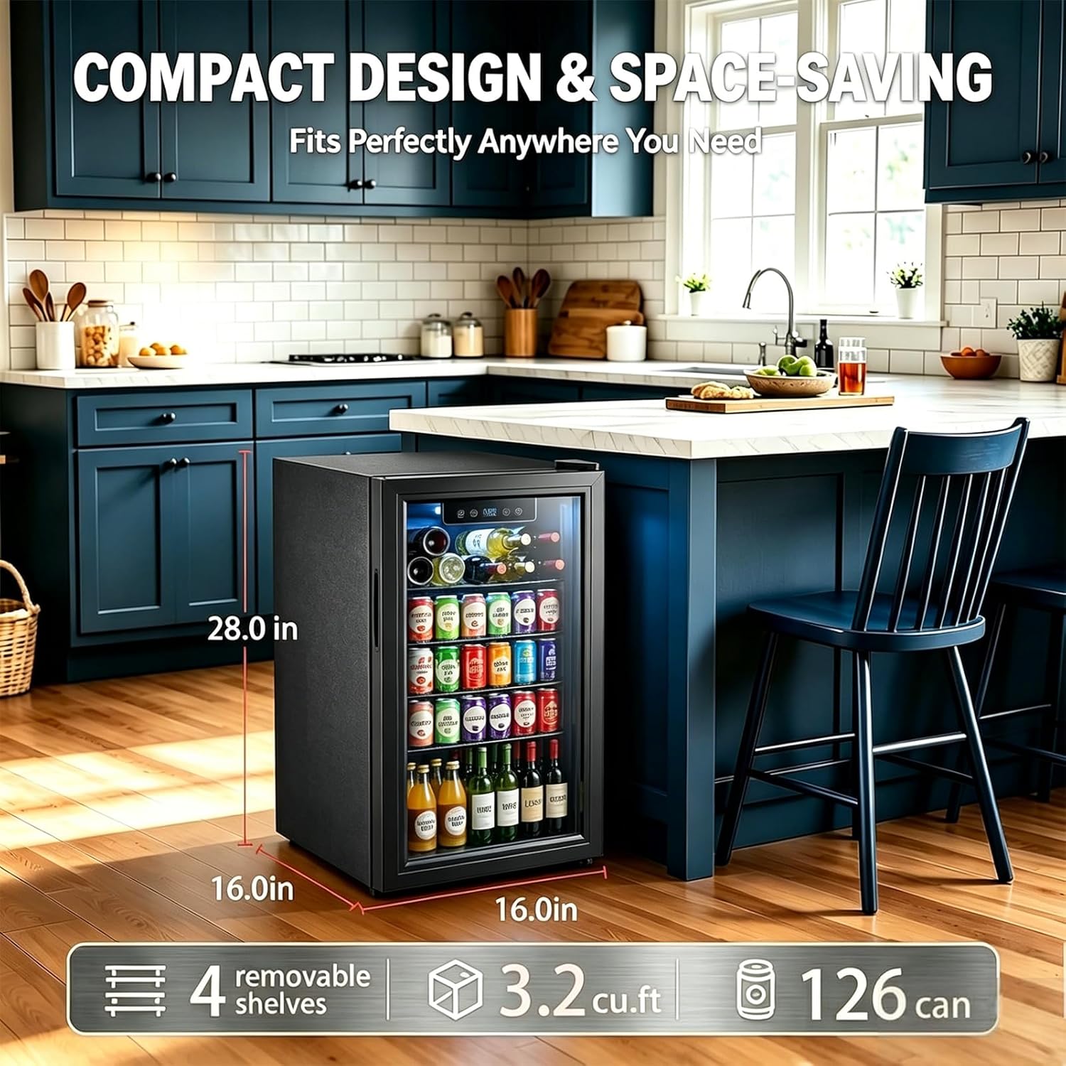 ثلاجة مشروبات بسعة 3.2 قدم مكع - مراجعة Home Bar And Fridge وسعره