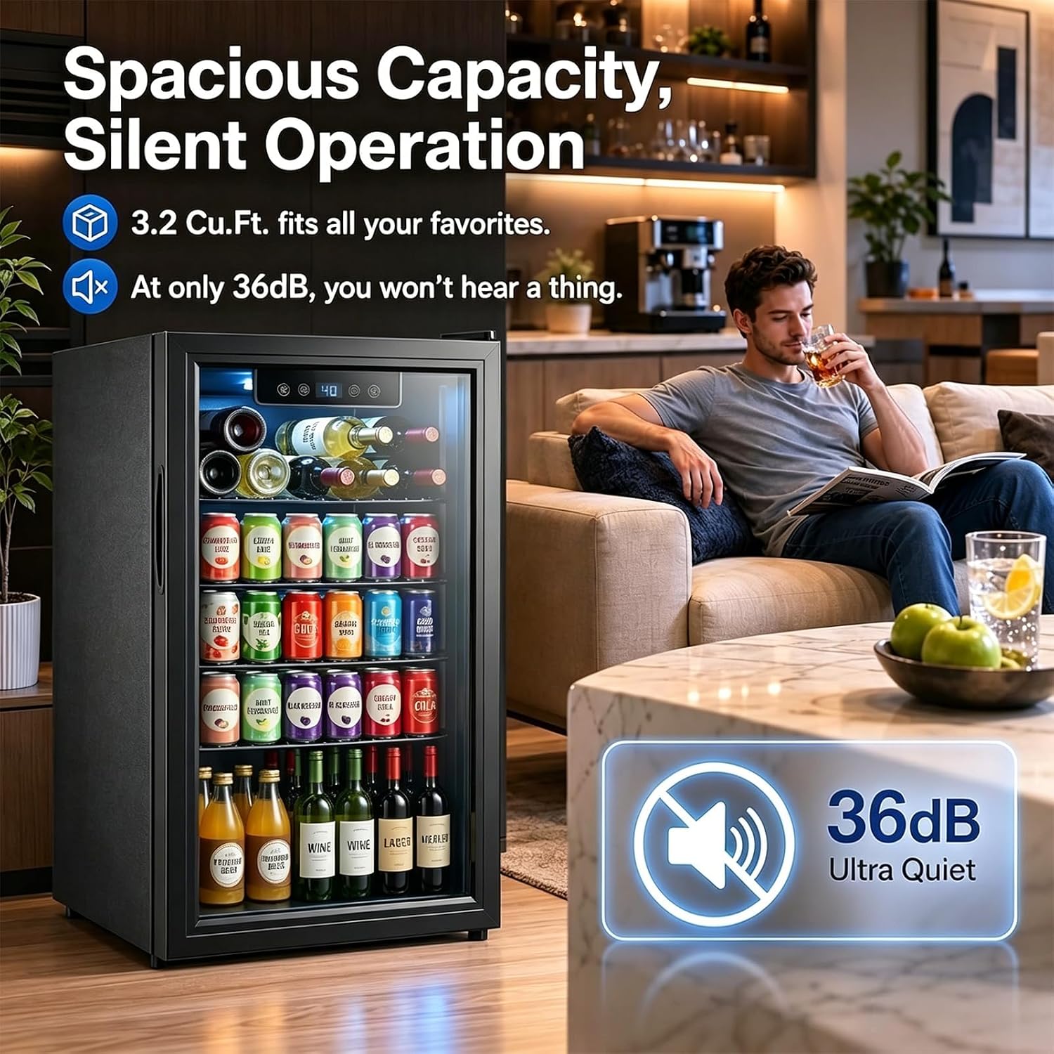 ثلاجة مشروبات بسعة 3.2 قدم مكع - مراجعة Home Bar And Fridge وسعره