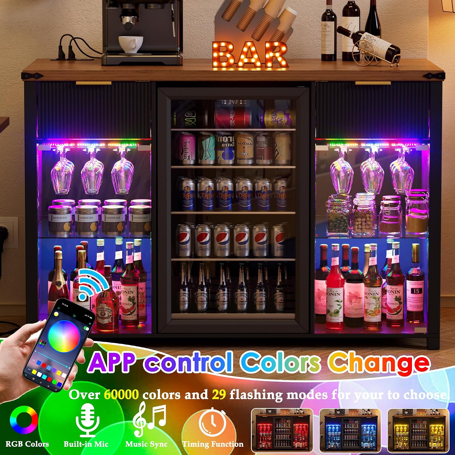 خزانة بار قهوة بطول 53.1 بوصة  - مراجعة Home Bar And Fridge وسعره