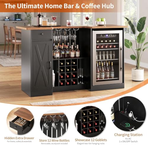 خزانة بار منزلية بطول 72 بوصة  - مراجعة Home Bar And Fridge وسعره