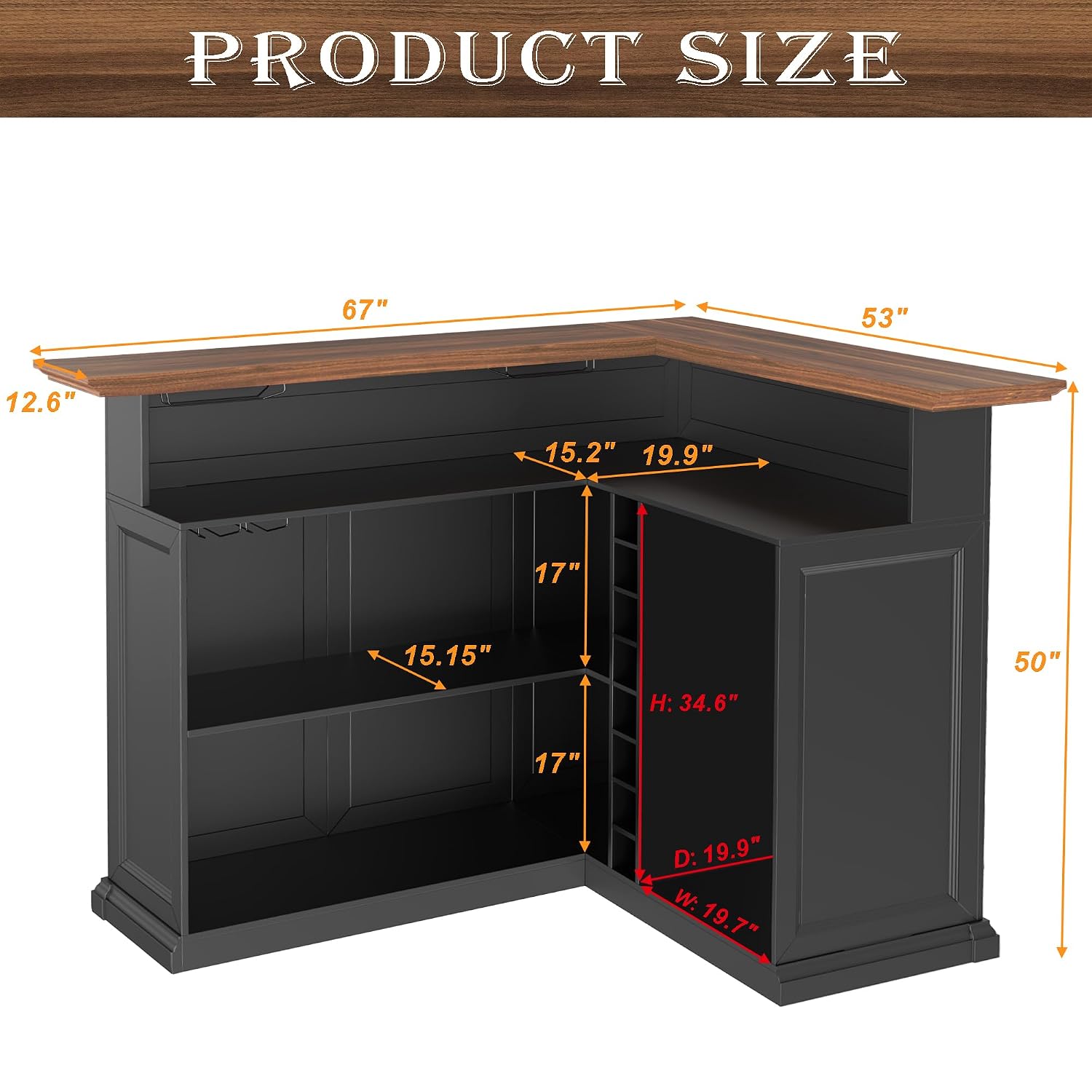 خزانة بار منزلية على شكل حرف L - مراجعة Home Bar And Fridge وسعره
